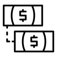 vector de esquema de icono de transferencia de efectivo. enviar dinero