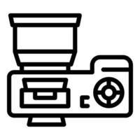 Top view camera icon outline vector. Studio photo vector