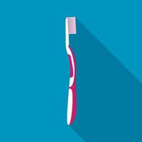 Plastic toothbrush icon, flat style vector