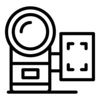 Retro camera icon outline vector. Studio photo vector