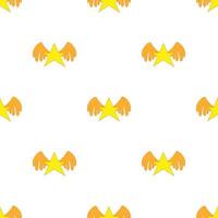 Gold star with wings pattern seamless vector