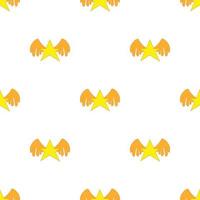 Gold star with wings pattern seamless vector