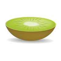 Cut of fresh kiwi mockup, realistic style vector