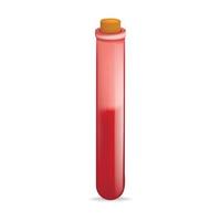 Red test tube mockup, realistic style vector