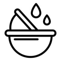 vector de contorno de icono de plato de ahorro de agua. gota limpia