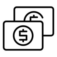 vector de contorno de icono de chat de banco en línea. enviar pago