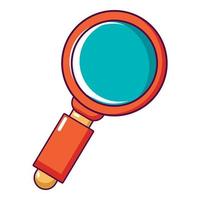 Retro magnifying glass icon, cartoon style vector