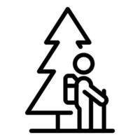 Hiking icon outline vector. Eco tourism vector