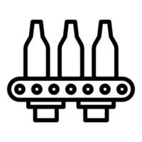 vector de contorno de icono de línea de proceso de cerveza. tanque de fábrica