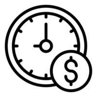 vector de contorno de icono de tiempo de envío de dinero. enviar pago