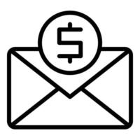 Mail money transfer icon outline vector. Bank app vector