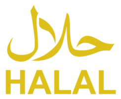 símbolo de icono del logotipo halal. Certificación de comida islámica halal. formato png