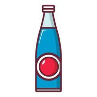 icono de botella de refresco, estilo de dibujos animados vector