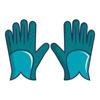 icono de guantes de golf azul, estilo de dibujos animados vector