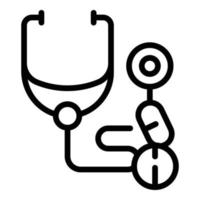 Medical stethoscope icon outline vector. Care help vector