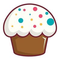 Cupcake garnished with sprinkles icon vector