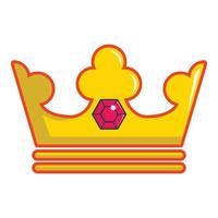 Milady crown icon, cartoon style vector