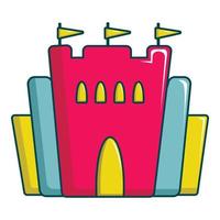 Princess castle icon, cartoon style vector