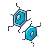 Bacterial cell icon, cartoon style vector