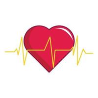 Heart beat icon, cartoon style