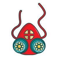 Respiratory mask icon, cartoon style vector