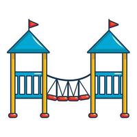 Two castle kid icon, cartoon style vector