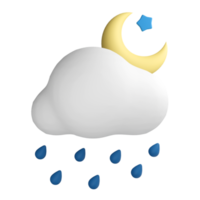 noche lluviosa. Representación meteorológica 3d. png