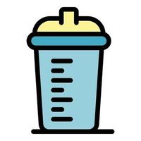 Sport nutrition shaker icon color outline vector