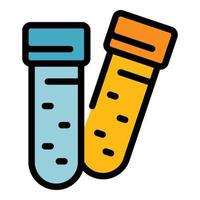 Sport nutrition test tubes icon color outline vector