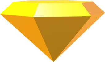 Gold diamond 3D icon. png