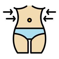 Fit body icon color outline vector