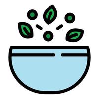 Healthy bowl icon color outline vector