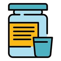 Protein jar icon color outline vector