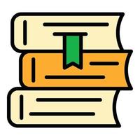 Mentor book stack icon color outline vector