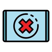 Blocked tablet icon color outline vector