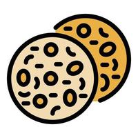 Grain biscuits icon color outline vector