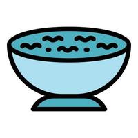 Soup bowl icon color outline vector