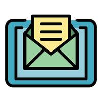 Acquaintance mail icon color outline vector