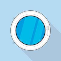 Round window icon, flat style vector