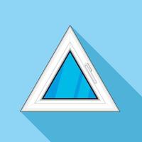 Triangular window icon, flat style vector