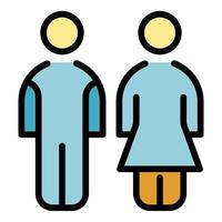 Marriage couple icon color outline vector