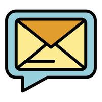 Love chat envelope icon color outline vector