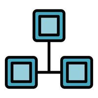 Acquaintance scheme icon color outline vector
