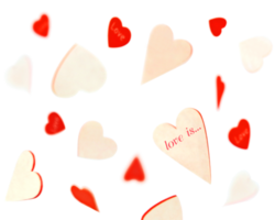 hearts flying whirl in the air for valentines design . valentine's day background on transparent png file