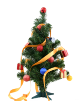 Decorated Christmas tree for new year isolated on transparent background png file