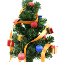 Decorated Christmas tree for new year isolated on transparent background png file