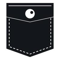 Black pocket symbol icon, simple style vector