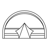 Large dome tent for camping icon, outline style vector