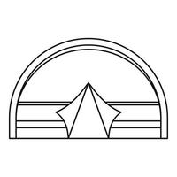 carpa de cúpula grande para icono de camping, estilo de esquema vector