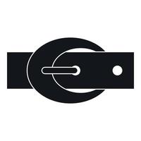 Oval belt buckle icon, simple style vector